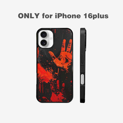 iPhone 16 Plus Case — Halloween Splatter Handprint Custom Personalized Phone, Original Design Phone Case