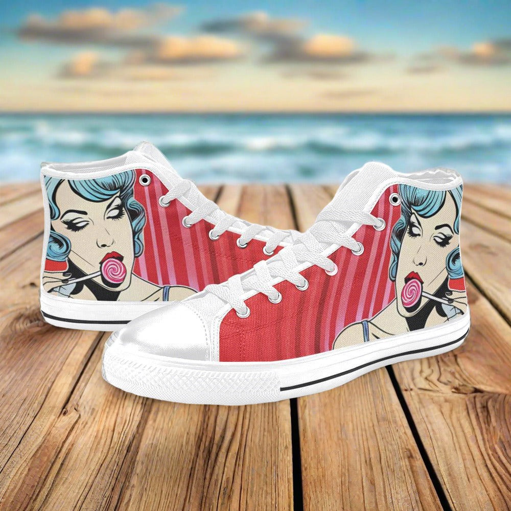 Aurora Borealis Purple Teal Vivid WOMEN Bold Art - Freaky Shoes | Custom Art Sneakers
