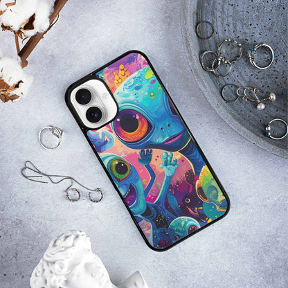 iPhone 16 Plus Case — Cartoon Alien Characters, Customized Protective Case