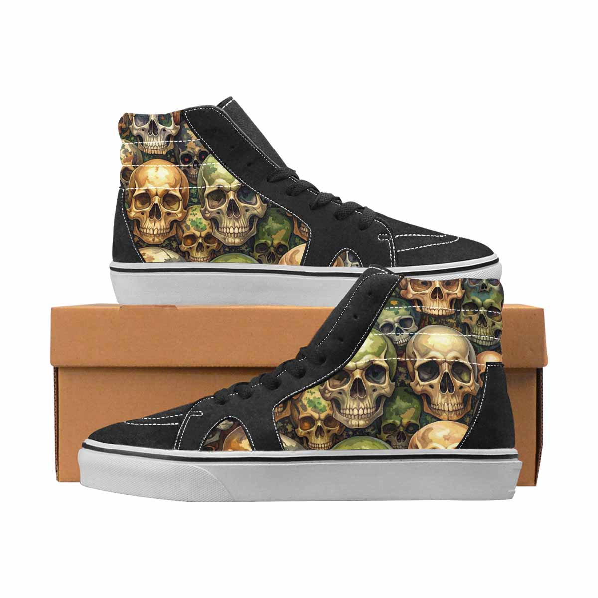 WOMEN'S Camo High Top Canvas Boutique Wallpaper Art Customized Sneakers