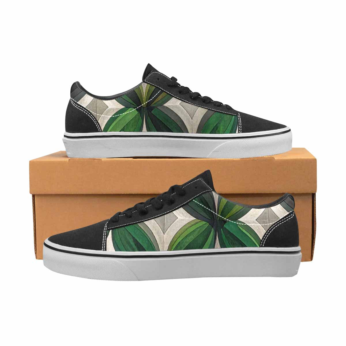 MEN'S Aromantic Flag Color Canvas Lace-Up Grunge Custom Shoes