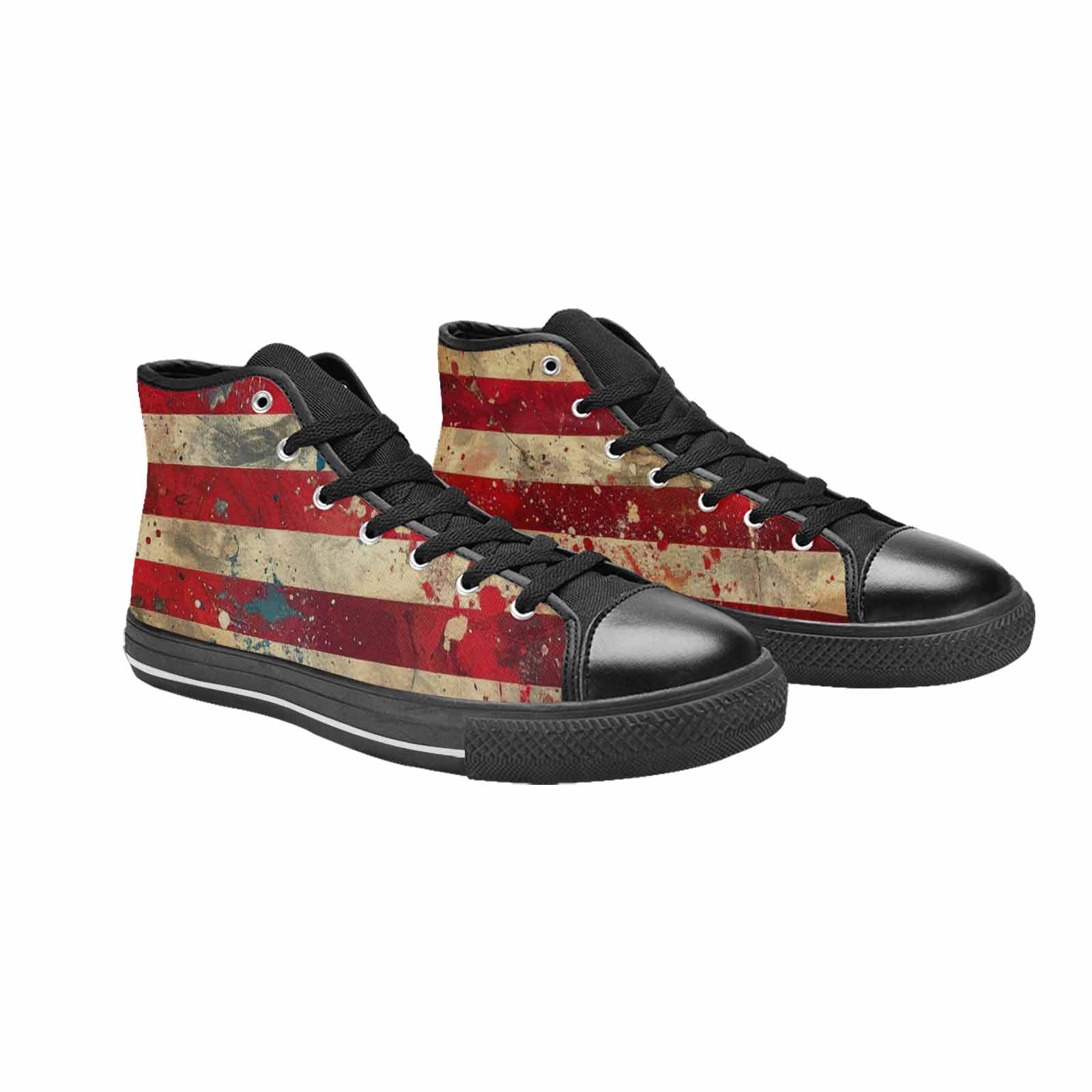 MEN'S American Flag Stars High Top Canvas Neon Fantasy Shoes