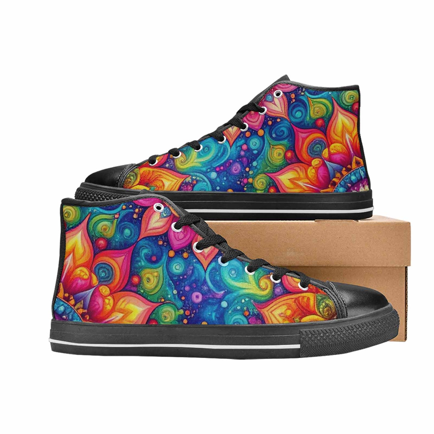 MEN'S Tie Dye Mandala High Top Canvas Y2K Custom Sneakers