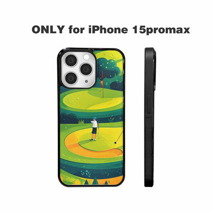 iPhone 15 Pro Max Case — Golf Cartoon Art Pattern, Personalized Phone Case