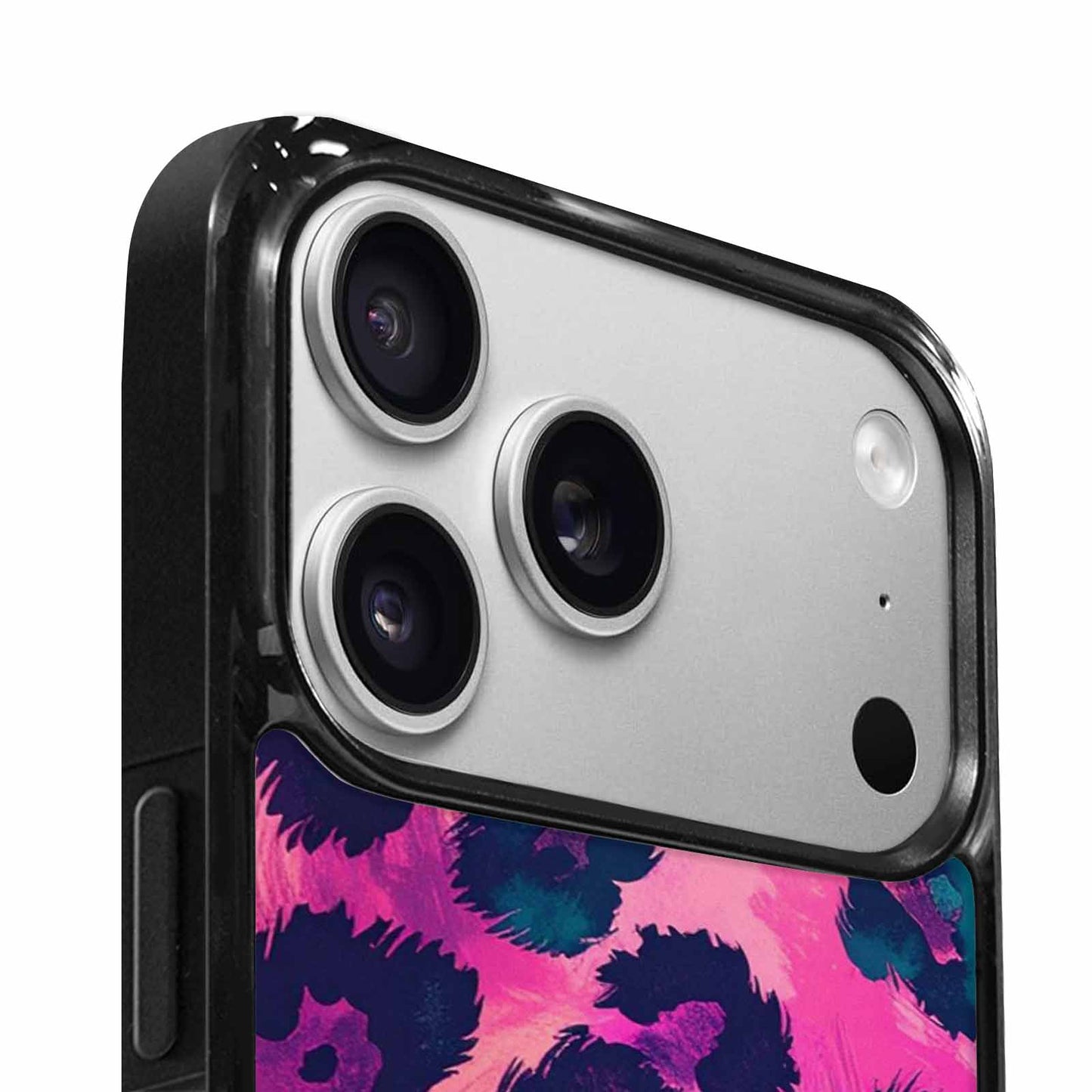 iPhone 17 Pro Case — Leopard Neon Pink Teal Airbrush Animal, Custom Phone Case