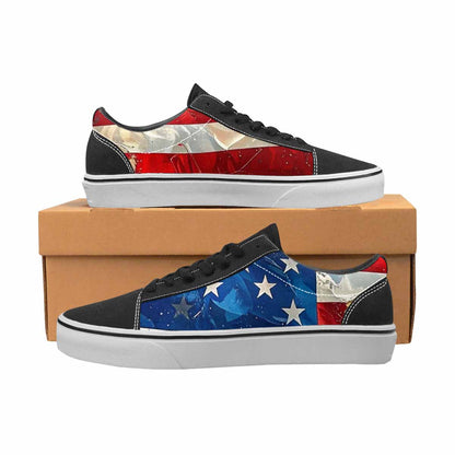MEN'S American Flag Stars Canvas Lace-Up Neon Fantasy Custom Sneakers
