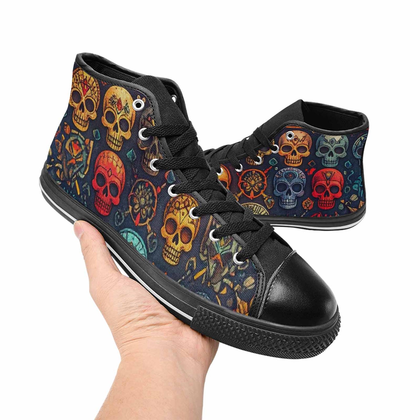 MEN'S Skulls - Tribal-Patterned- High Top Canvas Dreamcore Sneakers