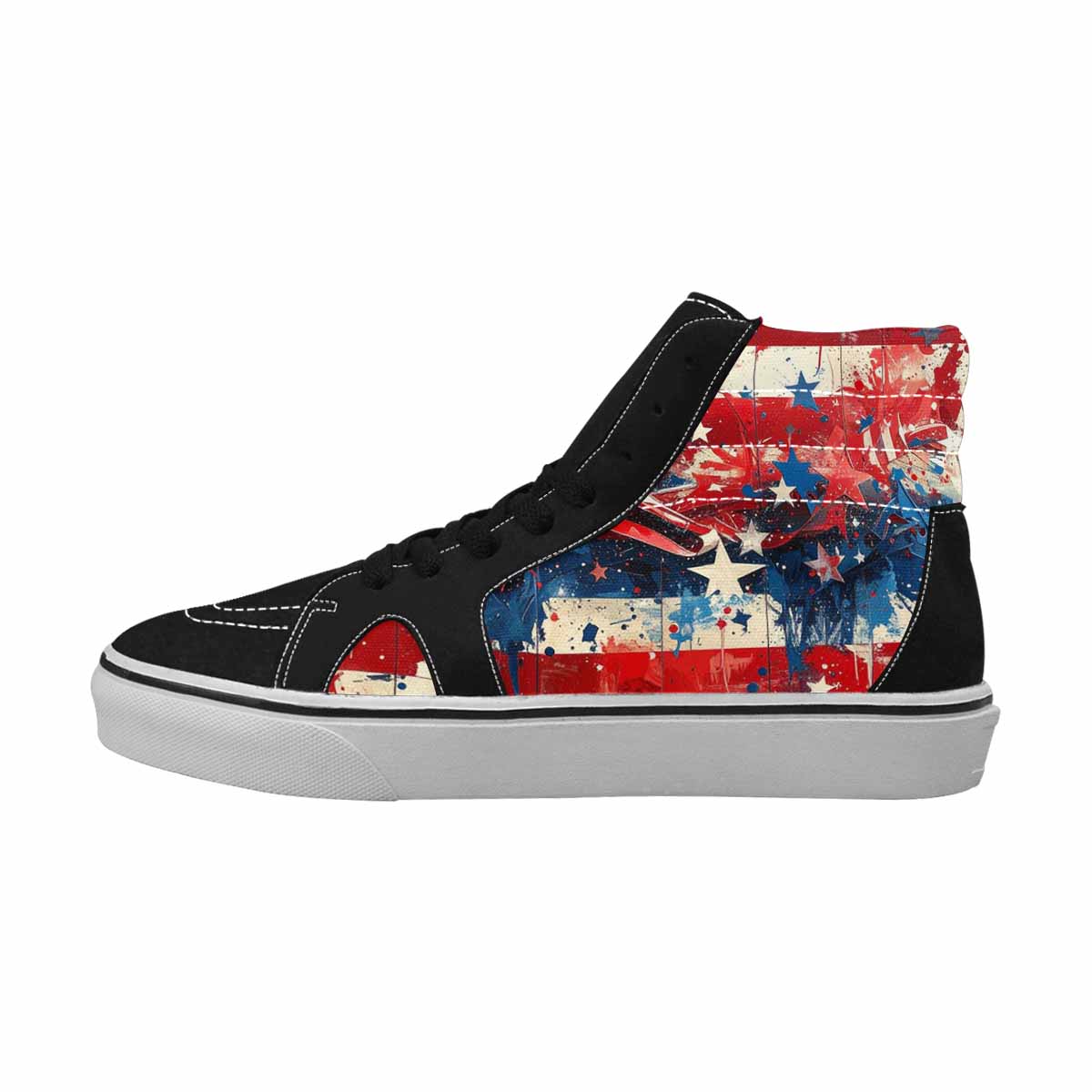 MEN'S Patriotic Stars Stripes High Top Canvas Wallpaper Art Custom Sneakers