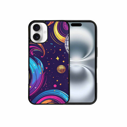 iPhone 16 Plus Case — 1970s Disco Cartoon Art Pattern, Custom Designed Case Cover
