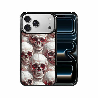 iPhone 17 Pro Max Case — Glossy Blood Moon Gothic Skulls, Personalized Phone Case