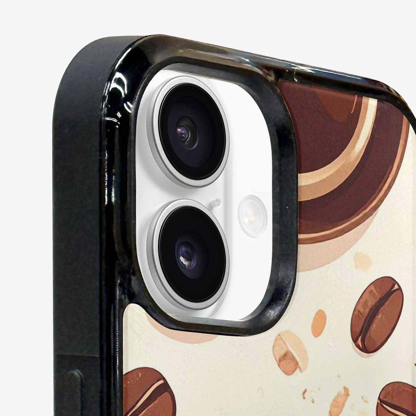 iPhone 16 Plus Case — Coffee Cup And Bean Pattern Seamless, Custom Phone Case