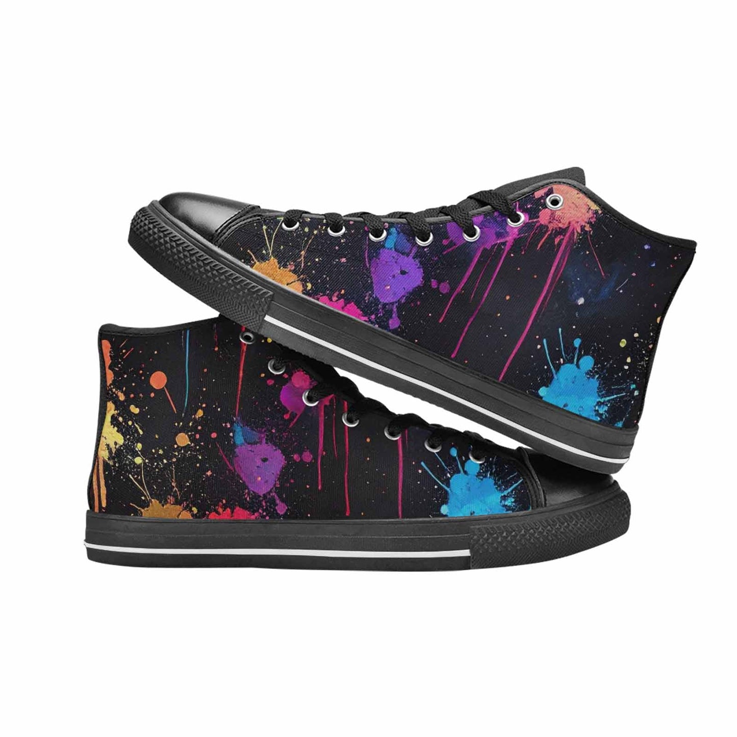 MEN'S Paint Splatter High Top Canvas Vivid Shoes