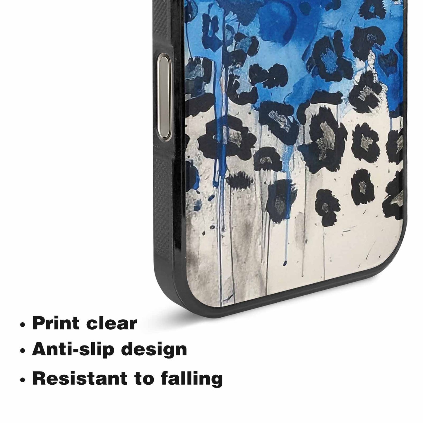 iPhone 16 Pro Case — Animal Print Black Blue Ink Animal, Custom Made Phone Cover