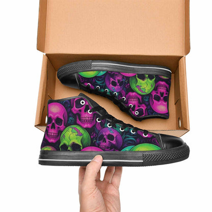 MEN'S Skulls - Neon High Top Canvas Neon Fantasy Custom Shoes