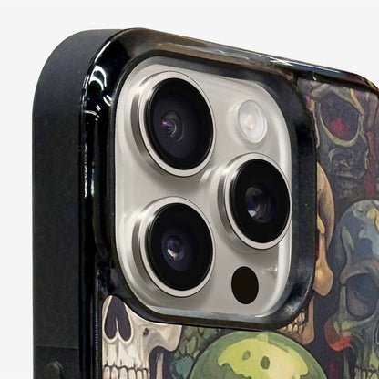 iPhone 15 Pro Max Case — Skulls Pattern Hundreds Of Sma, Custom Designed Case Cover