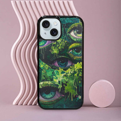iPhone 15 Case — Reptile Eye Cartoon, Custom Made Phone Cover
