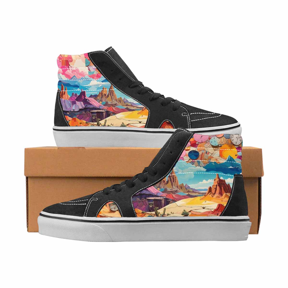 WOMEN'S Surrealist Full Color High Top Canvas Artist-designed Cottagecore Custom Shoes