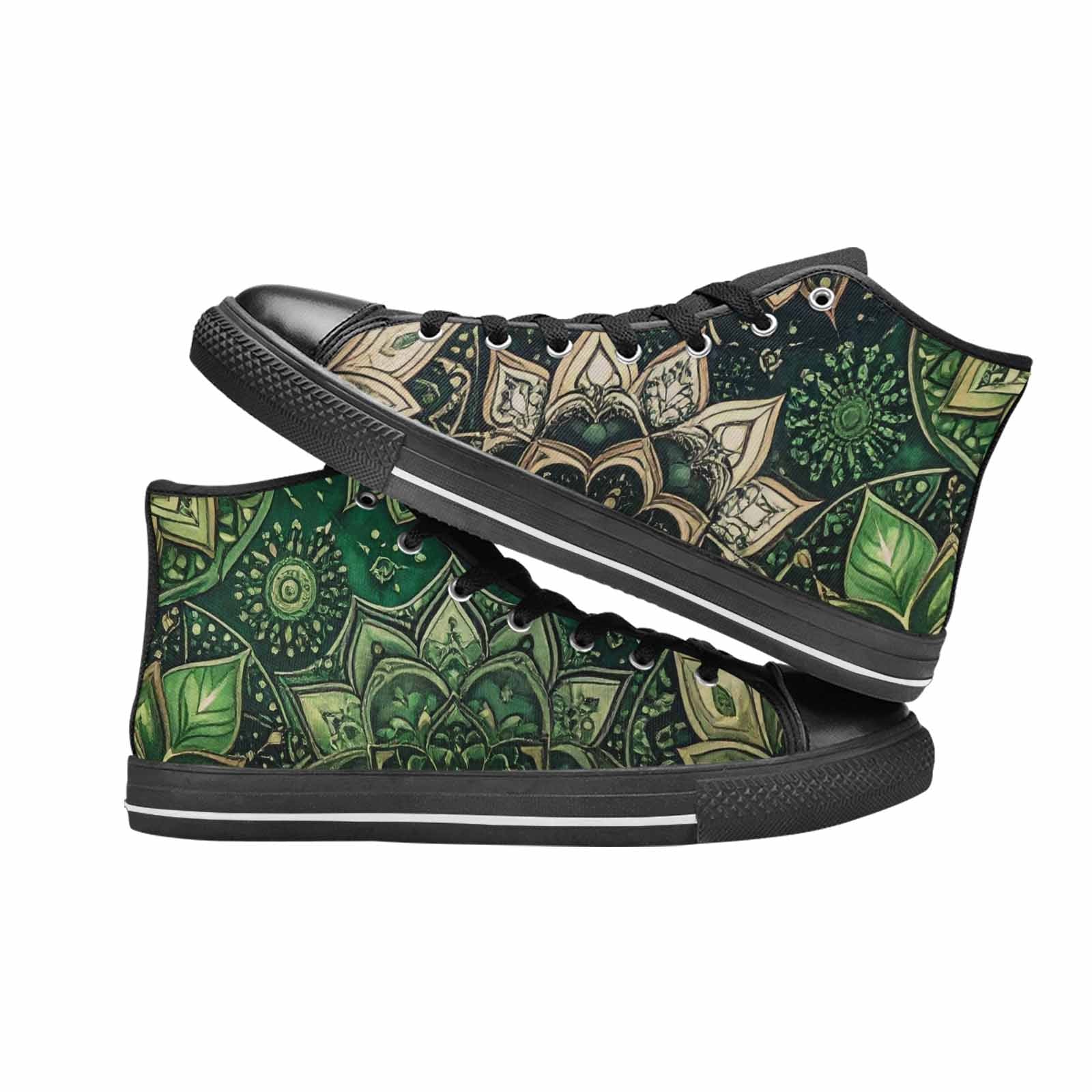 WOMEN'S Mandala High Top Canvas Neon Fantasy Shoes