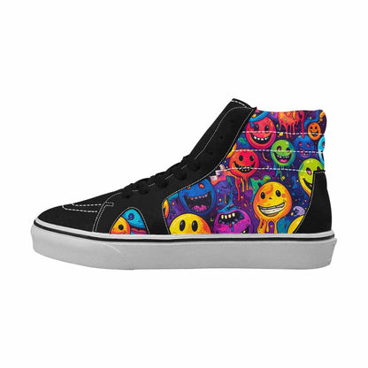 MEN'S Yellow Smiley Face High Top Canvas Dreamcore Shoes
