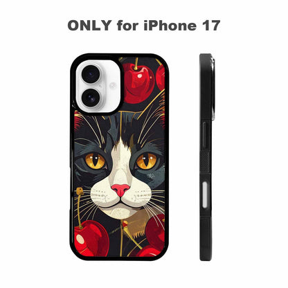 iPhone 17 Case — Retro Cherry Cat Retro Vintage, Custom Designed Case Cover