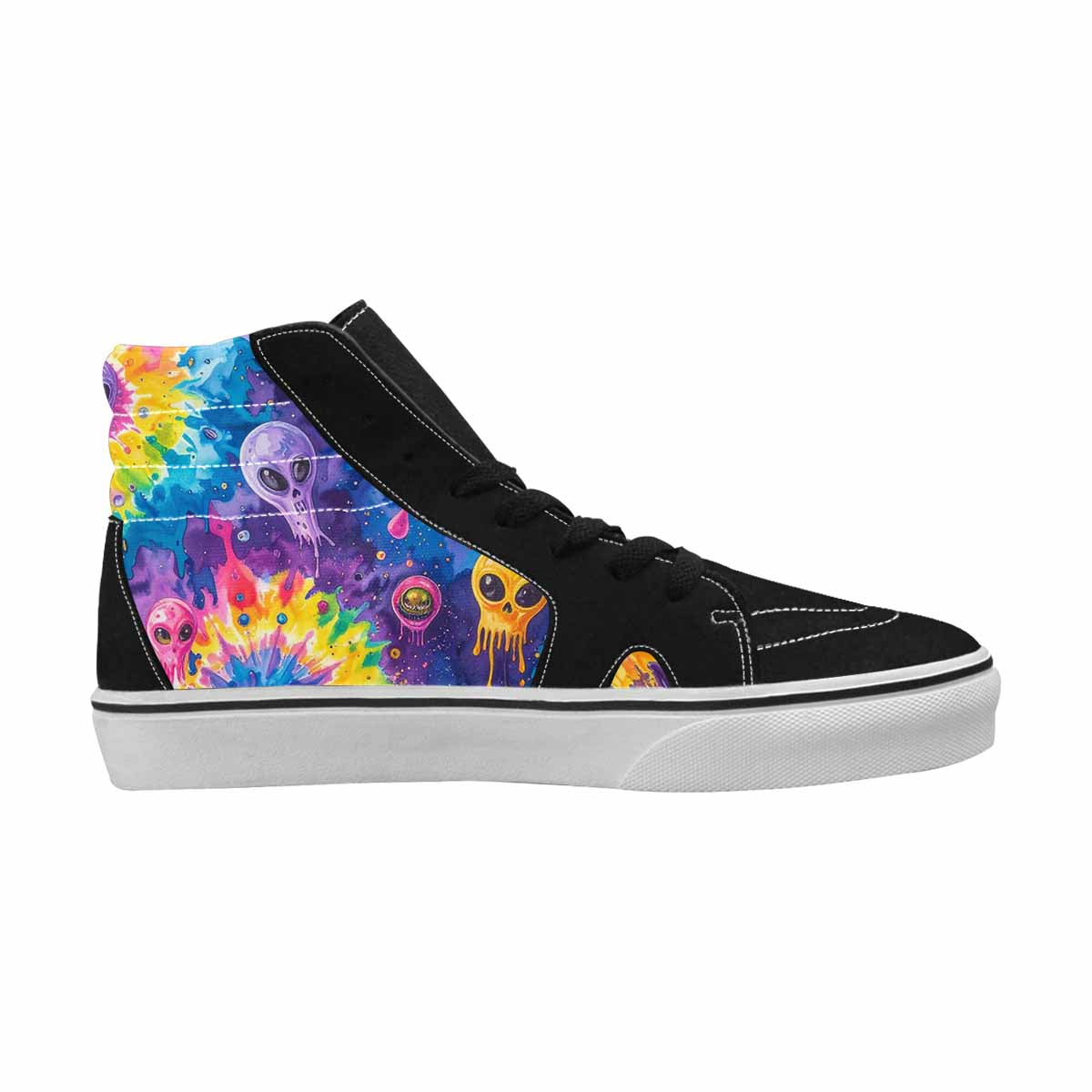 MEN'S Aliens  Tie Dye High Top Canvas Vibrant Chaos Sneakers