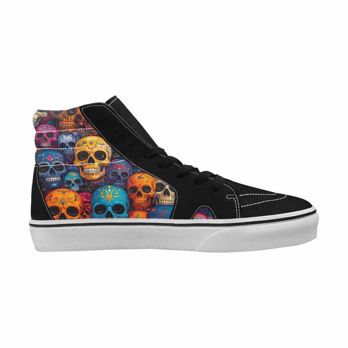 MEN'S Skulls (general) Skulls High Top Canvas Kaleidoscope Sneakers