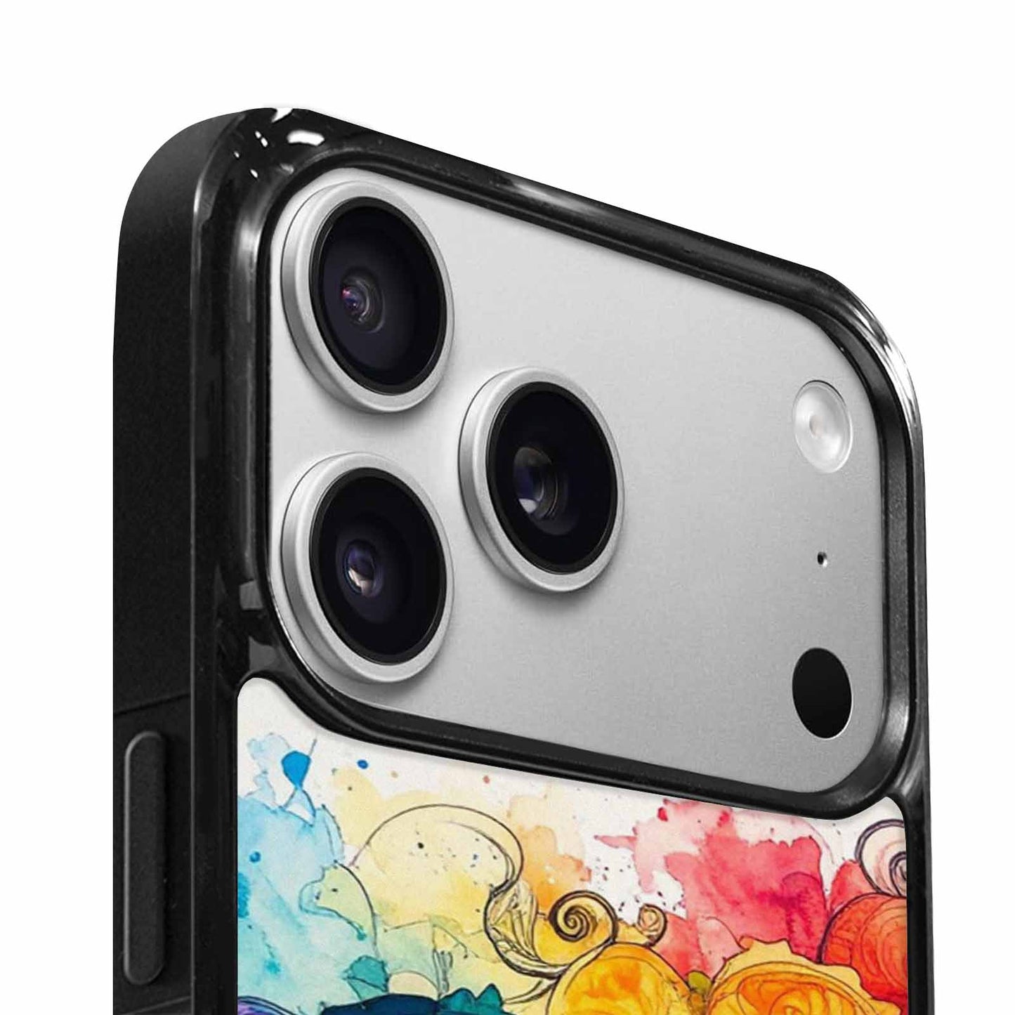 iPhone 17 Pro Case — Tie Dye Swirls Black Blue Tie, Custom Printed Phone Case
