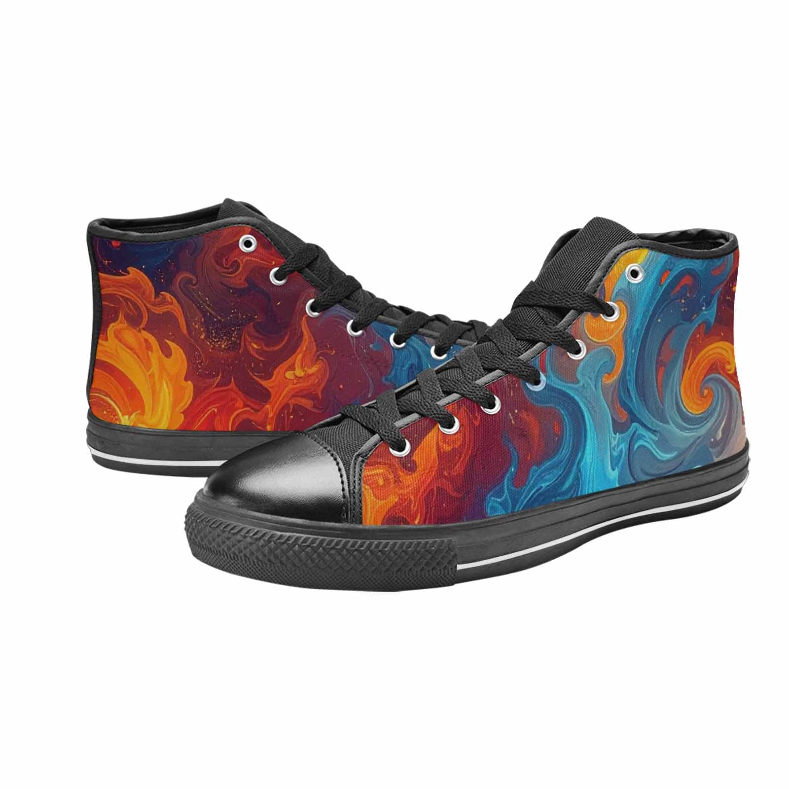 MEN'S Fire Flame High Top Canvas Surreal Shoes