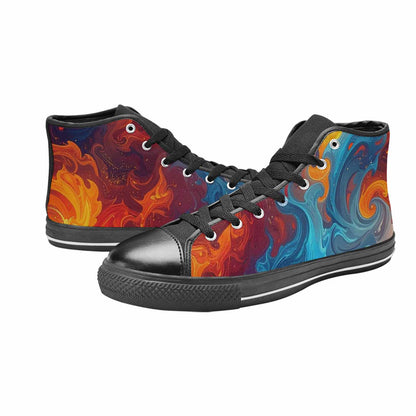 MEN'S Fire Flame High Top Canvas Surreal Shoes