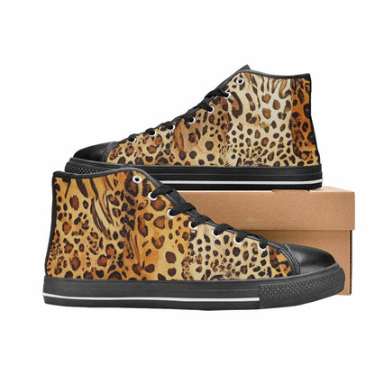 MEN'S Animal Print High Top Canvas Vibrant Chaos Shoes