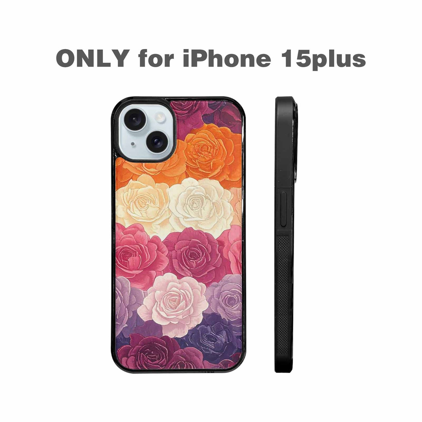iPhone 15 Plus Case — Lesbian Flag Color Theme Small Rainbow, Unique Phone Case Design