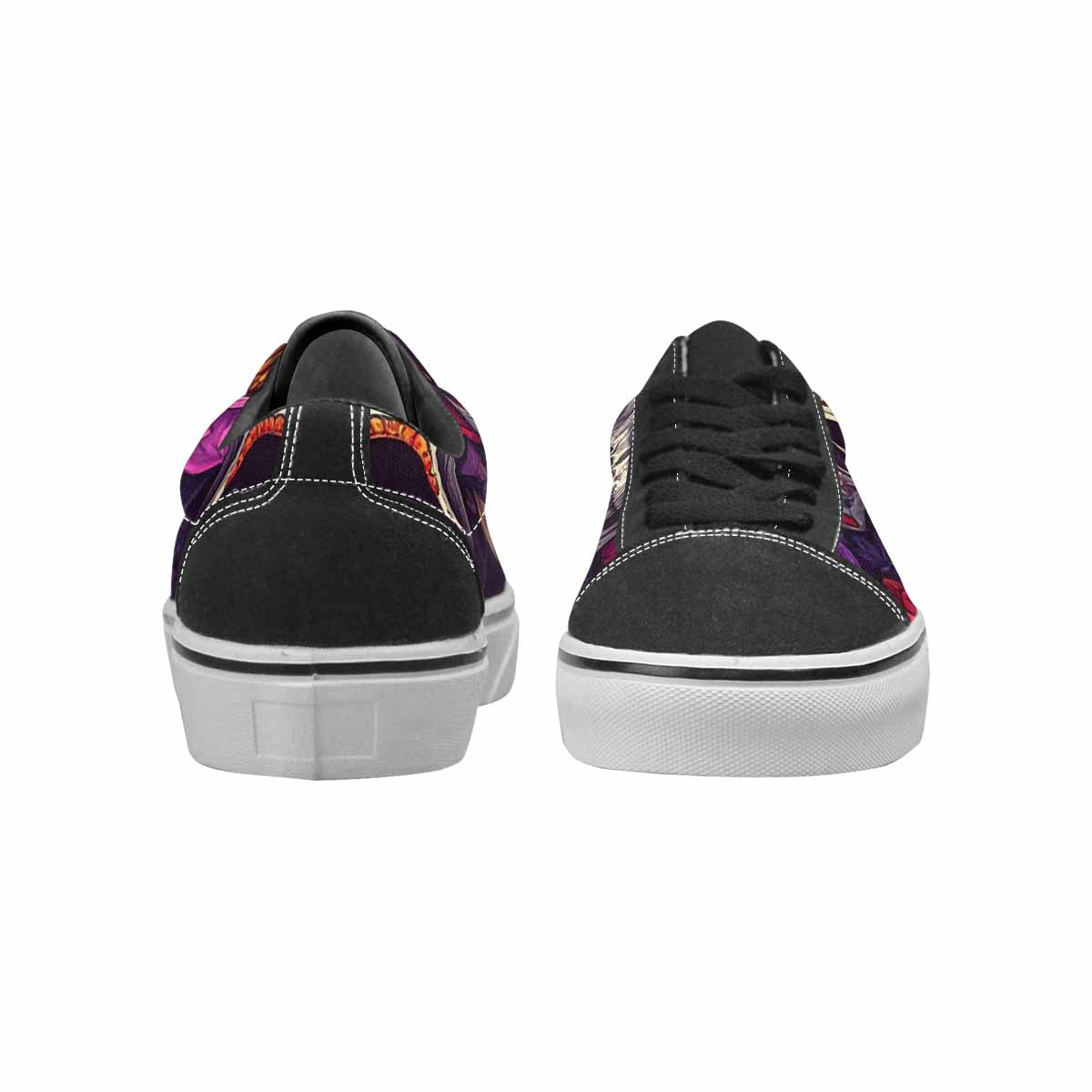 WOMEN'S Lotus Skulls Canvas Lace-Up Surreal Custom Sneakers