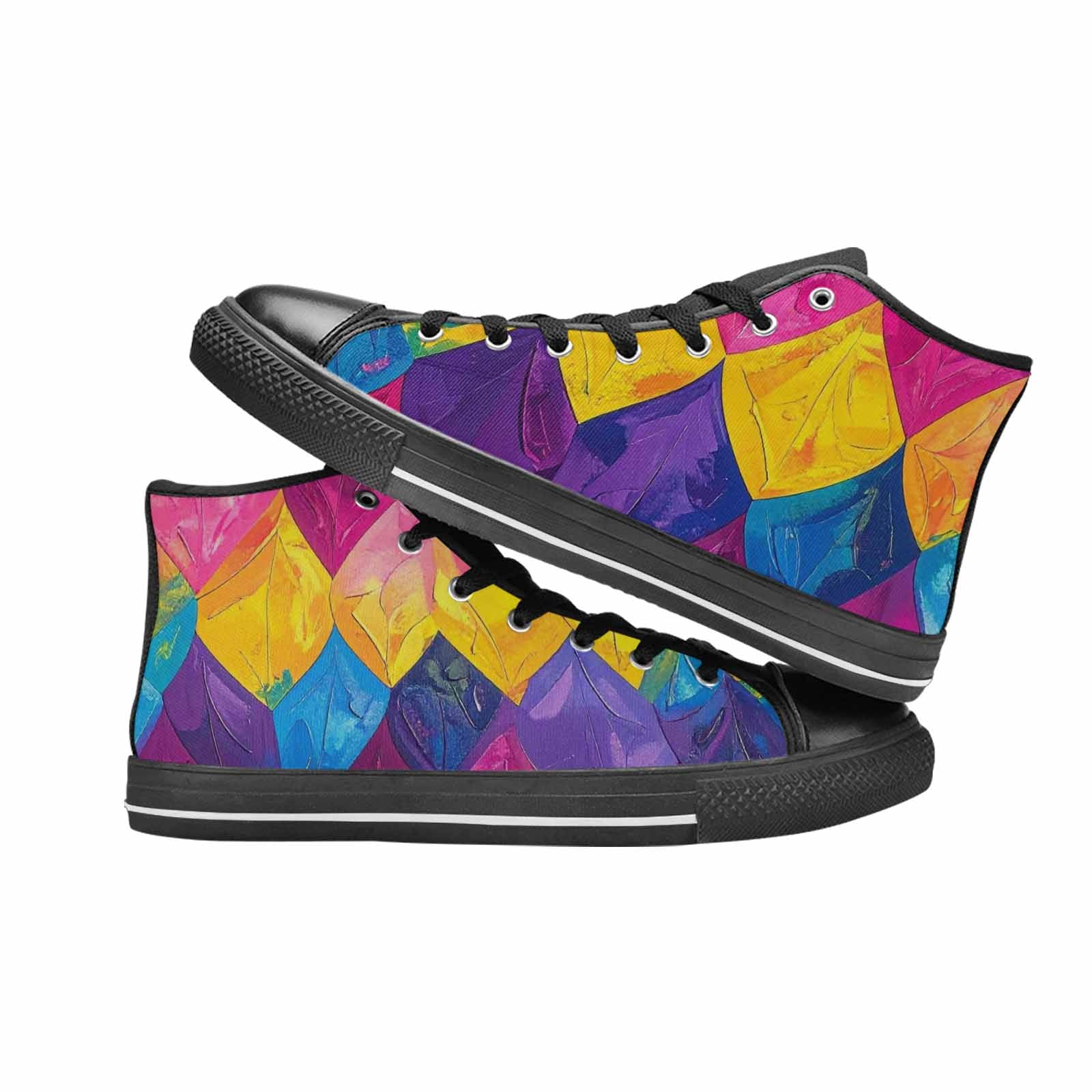 MEN'S Pansexual Flag Color High Top Canvas Surreal Custom Shoes