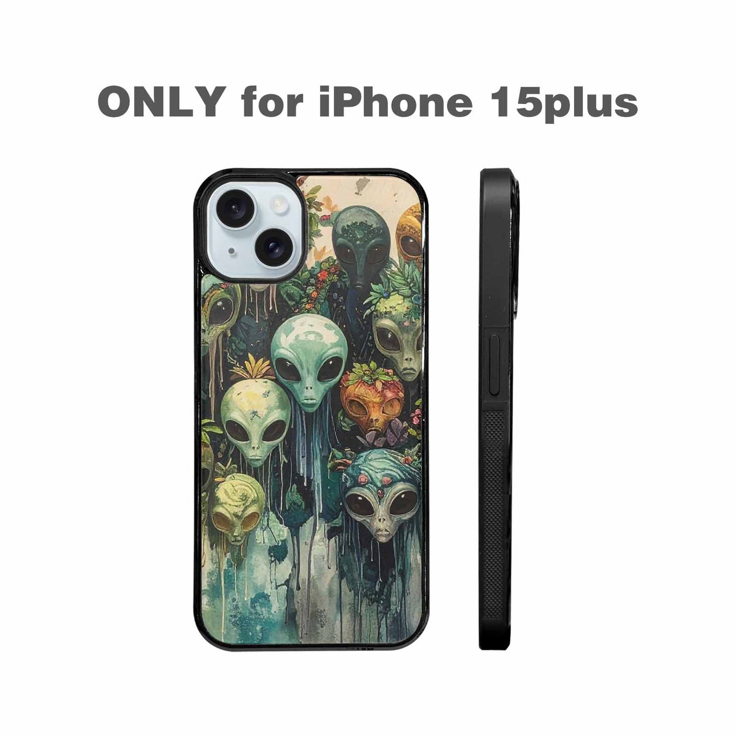 iPhone 15 Plus Case — Aliens Pattern Hundreds Of Sma Fvc, Custom Phone Case