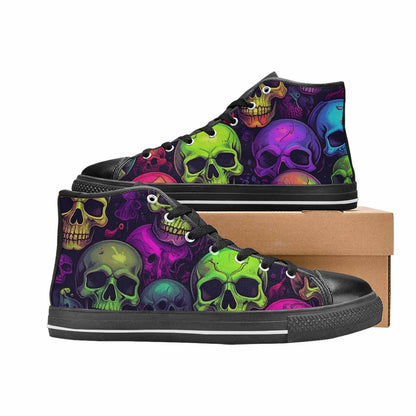 MEN'S Skulls - Neon High Top Canvas Dark Academia Shoes