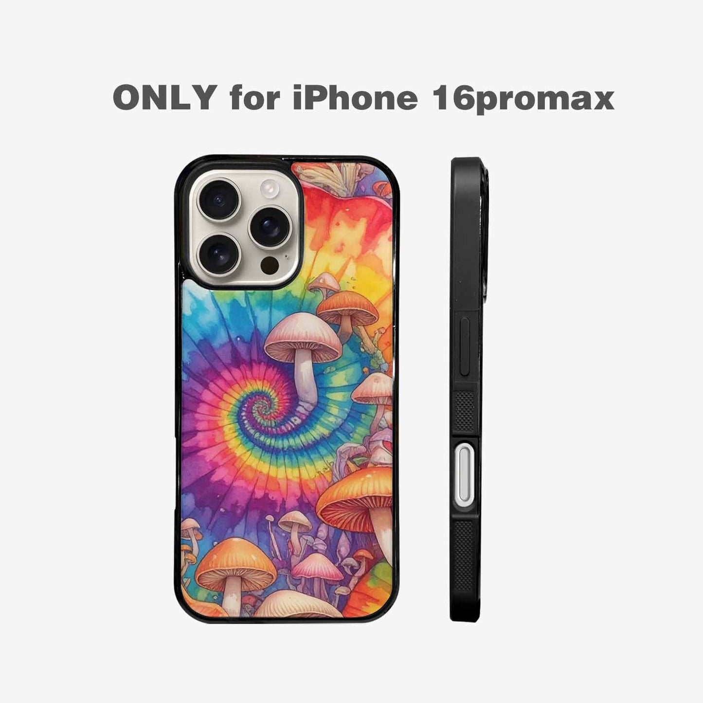 iPhone 16 Pro Max Case — Mushrooms Tie Dyemushrooms Pat 3w3, Original Design Phone Case