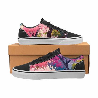 WOMEN'S Cherry Blossom Branch Cherry Lace-Up Canvas Wallpaper Art Custom Sneakers