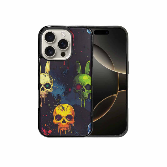 iPhone 16 Pro Case — Radioactive Ghost Bunny Skull Sm Qdr, Custom Phone Case