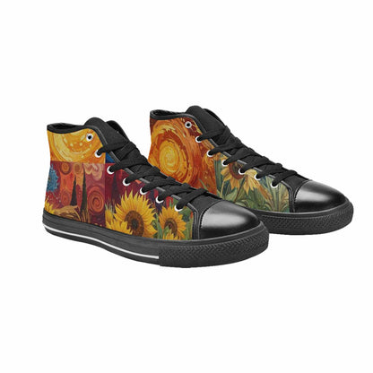 MEN'S Van Gogh-Style Swirl High Top Canvas Dark Academia Shoes
