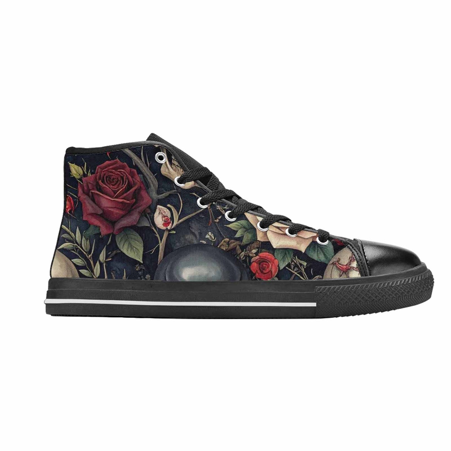 MEN'S Skulls - Roses High Top Canvas Vivid Shoes