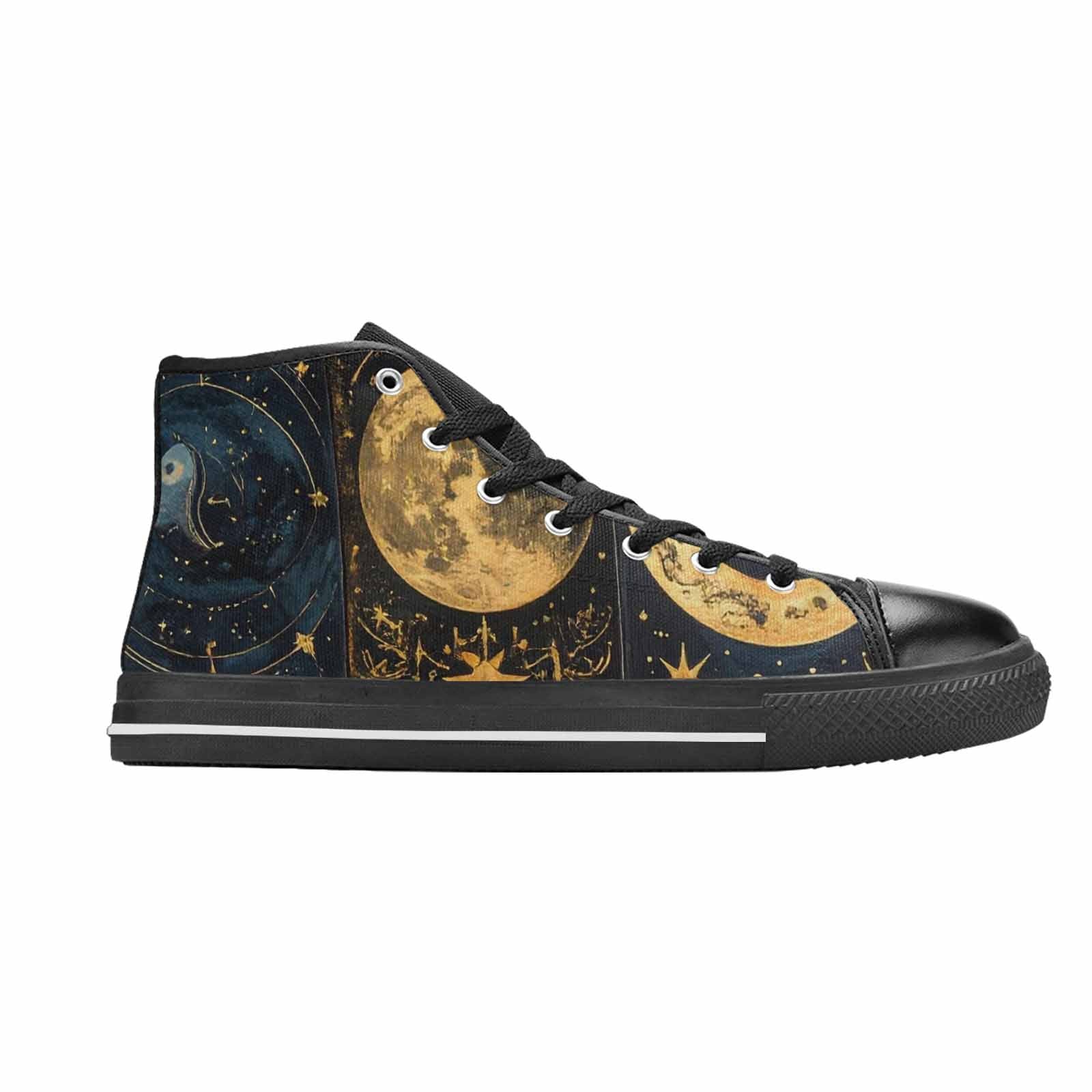 WOMEN'S Zodiac Constellation Star High Top Canvas Vibrant Chaos Custom Shoes