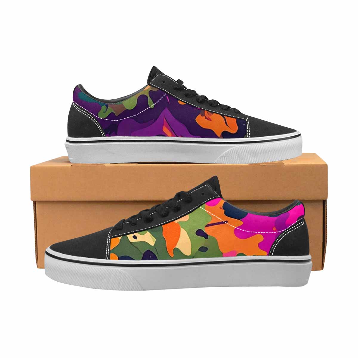 MEN'S Military Camouflage Blotch Canvas Lace-Up Aesthetic Custom Sneakers