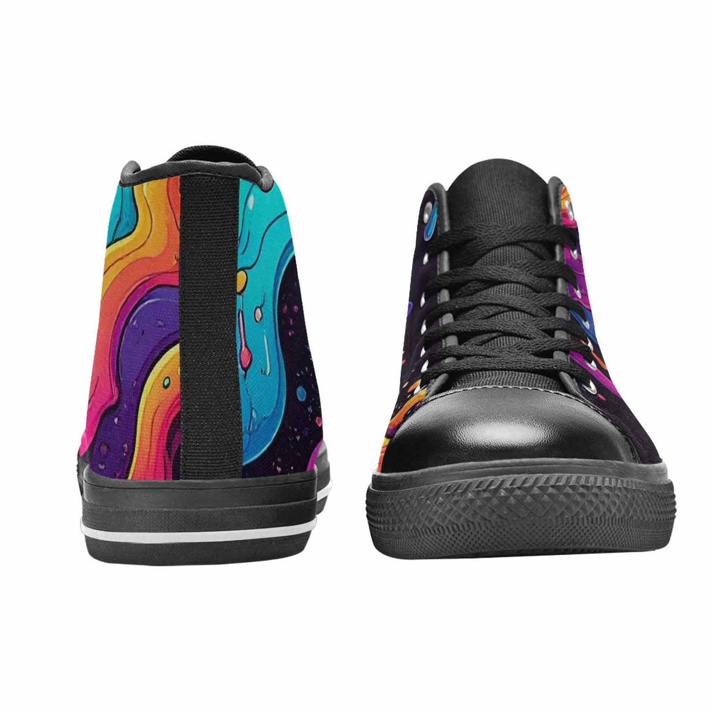 MEN'S Neon Drip Galaxy High Top Canvas Cottagecore Custom Sneakers