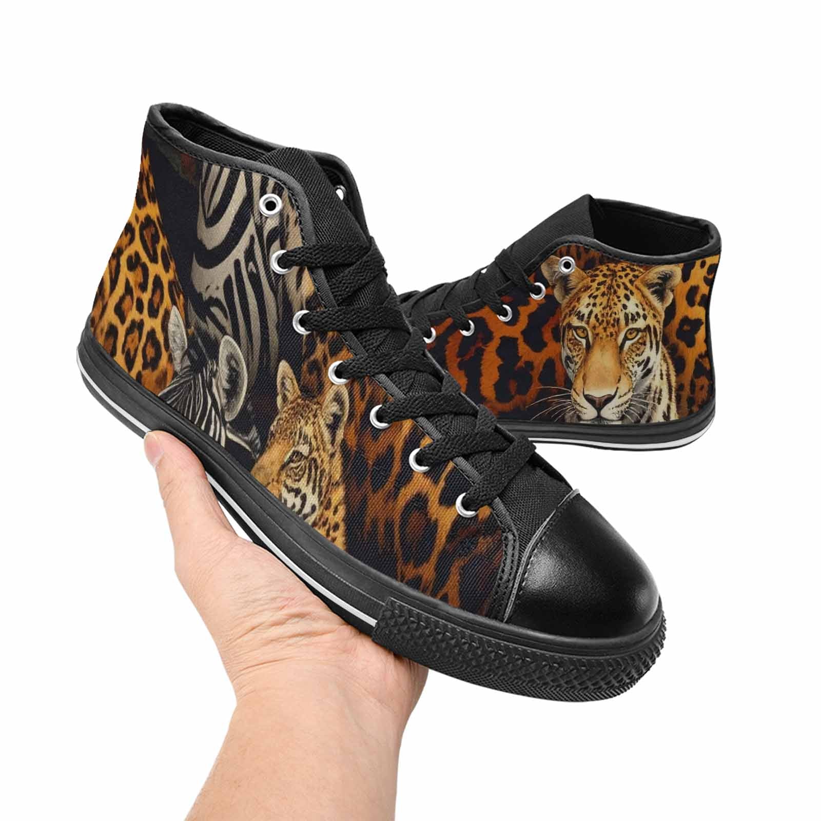WOMEN'S Animal Print High Top Canvas Dark Academia Sneakers
