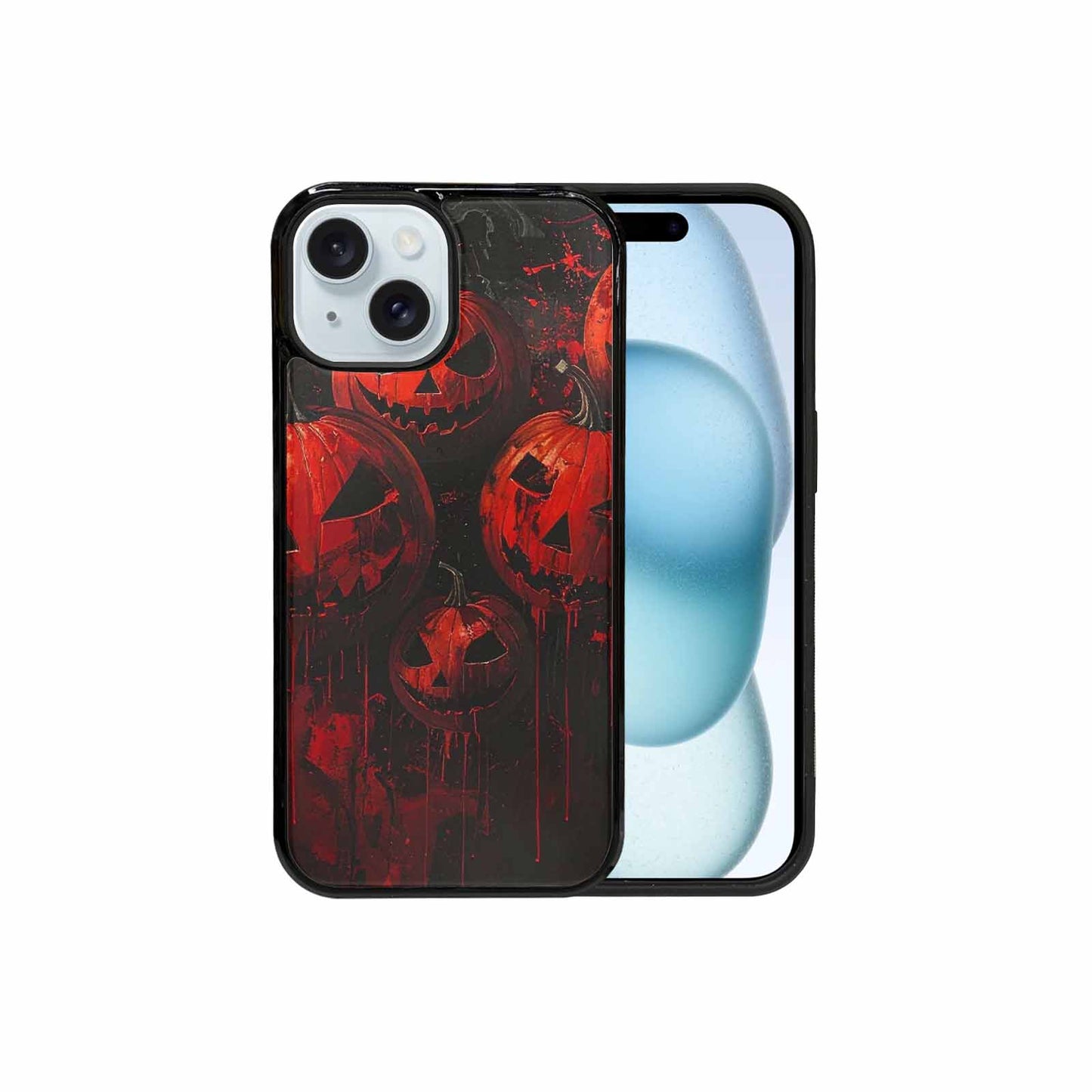 iPhone 15 Case — Bloody Pumpkin Face, Personalized Phone Case