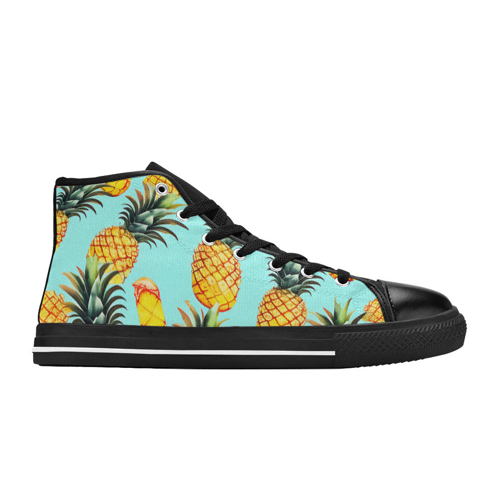 WOMEN'S Pineapples Please 5 High Top Canvas Vibrant Chaos Sneakers