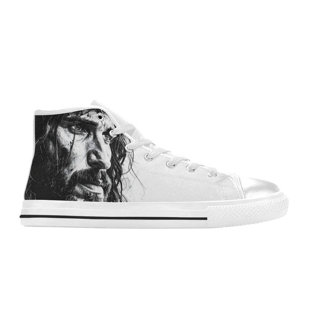 WOMEN'S Jesus High Top Canvas Neon Fantasy Custom Sneakers