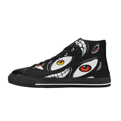 WOMEN'S Teeth Eyes High Top Canvas Grunge Shoes