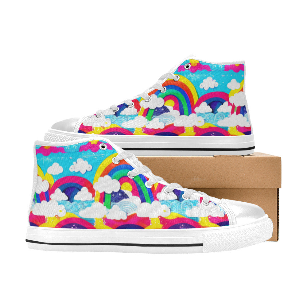 WOMEN'S Clouds Unicorns Art High Top Canvas Grunge Shoes