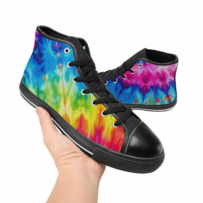 WOMEN'S Tie Dye Acid Wash Color High Top Canvas Dark Academia Sneakers